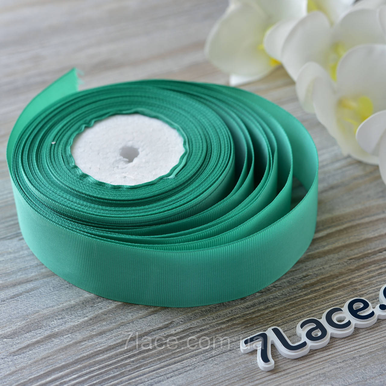 Репсова стрічка 4 см/колір ментоловий/ширина 4 см/бобіна 23 м, фото 1
