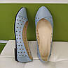 STTOPA Розміри 36,37. Балетки літні великі розміри з натуральної шкіри. 166-3641-1 Блакитні, фото 7