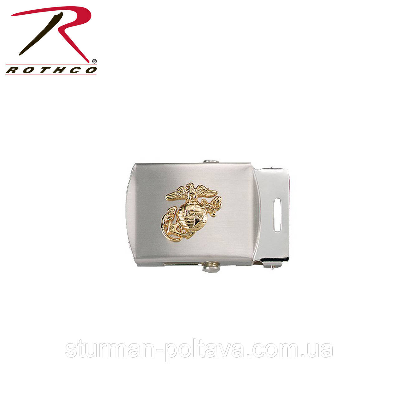 Пряжкана на ремінь металева (хром) WEB BELT BUCKLES WITH USMC EMBLEM