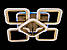 Стельова світлодіодна люстра квадрати з пультом та підсвічуванням до 18 кв.м колір Бронза 65 Ват Diasha MX2400/4+1S BR 3color, фото 2