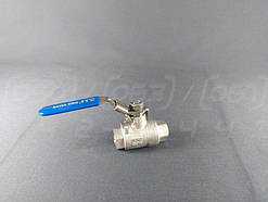 Кран кульовий нержавіючий AISI304 ДУ8 1/4" ВР-ВР (трубна пряма) двоскладовий муфтовий повнопрохідний