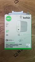 Зарядний пристрій Belkin Home Charger QC 4.0 USB Silver + USB-кабель-C to USB-C ОРИГІНАЛ, фото 4