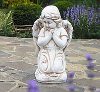 Садовая фигура Ангел молящийся на коленях 54x24x33 см Гранд Презент ССП12092 Крем