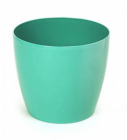 Кашпо декоративне пластикове  Ламела Магнолія СМАРАГДОВИЙ 120мм з підставкою