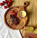 Дерев'яна яна тарілка, дерев'яна яний сервірувальний підніс, піднос ручної роботи, фото 6