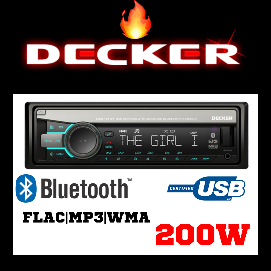 Магнітола з блютузом із гарною якістю звуку Decker Conter-121 bt
