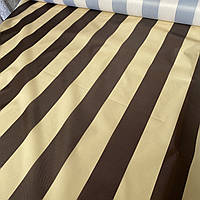 Тканина для тентів коричнева смужка і молочна оксфорд, ш. 150 см