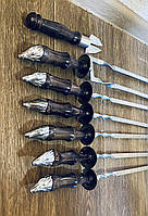 Набір шампурів ручної роботи Кабани + виделка для зняття м'яса + подвійний шампур