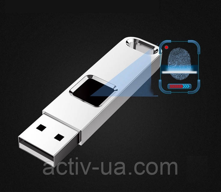 USB флэшка Ai162 на 64гб с биометрической защитой отпечатков пальцев, металлическая - фото 1 - id-p1214953113