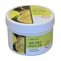 Массажный крем для лица лимонный Lebelage Lemon Detox Massage Cream 500 мл (8809317111414)