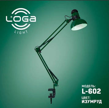 Лампа наст. зі струбциною "Смарагд" №L-602(10)