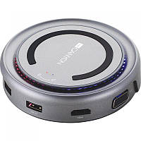 Док-станція Canyon CNS-TDS07DG USB Type-C з бездротовою зарядкою