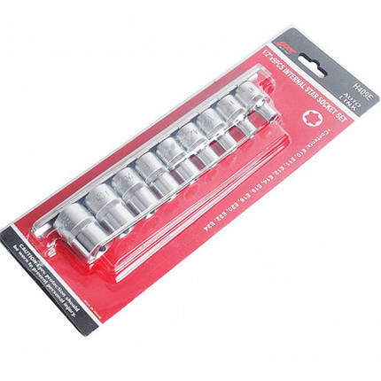 Набір головок торцевих TORX E10-E24 1/2" 9ед. H409E JTC, фото 3