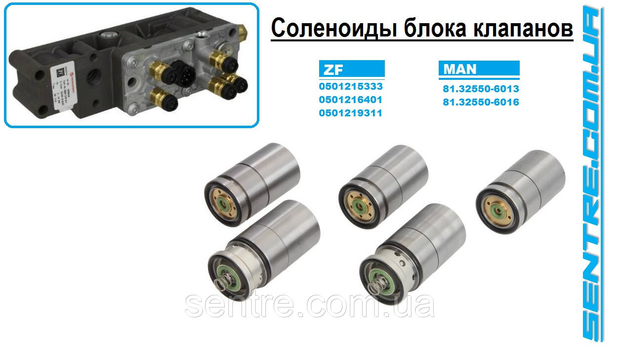 Солоніди блока клапанів КПП ZF 16S151/181/221 0501219311 Туреччина