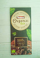 Шоколад 100% cacao без сахара и глютена Torras bio organic 100г (Испания)