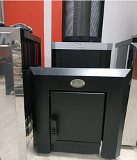 Піч каменка Новаслав Класик 18 м3, кожух неіржавка, вино, фото 4