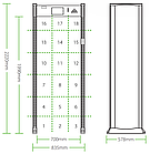 Металодетектор-рамка з вимірюванням температури ZKTeco ZK-D3180STD, фото 6