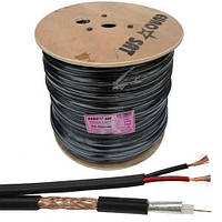 Кабель для відеоспостереження RG-59+ 2х0,75 "EuroSat", чорний