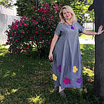 Модне жіноче літнє плаття з тонкої бавовни денім на повну фігуру в стилі Бохо Пл 187, фото 7