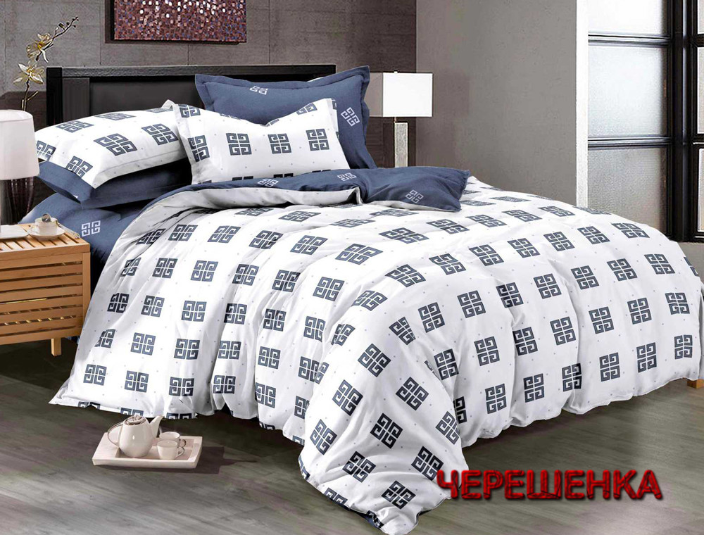 Полуторний набір постільної білизни 150*220 з Бязі "Gold" №151368AB Черешенка™