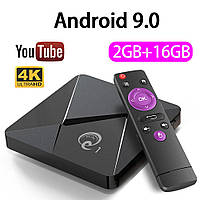 Смарт ТВ приставка 2 /16 Гб Q1 Ultra HD SmartTV Андроид Android TV box 4K