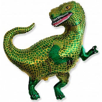 Фольгована куля Зелена Динозавр із довгим хвостом Розмір 84 см х 83 см