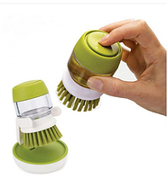 Щетка для мытья посуды Jesopb Soap Brush Green с диспенсером для жидкости Зеленая