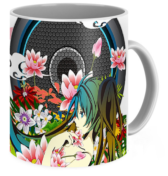 Кухоль Вокалоїди Vocaloid Хацуне Міку Hatsune Miku лілії VC 02.14, фото 1