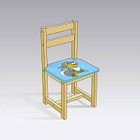 Детский голубой стул "Зайчик", размер 54х27см