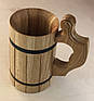 Дерев’яний пивний кухоль з металевою вставкою ручної роботи 0.5 л | Подарунок чоловікові | Кухоль для пива з дерева, фото 7