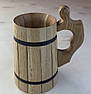 Дерев’яний пивний кухоль з металевою вставкою ручної роботи 0.5 л | Подарунок чоловікові | Кухоль для пива з дерева, фото 3
