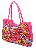 Женская яркая пляжная вместительная текстильная сумка Case 08s05m1323 розовая
