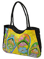 Женская яркая пляжная вместительная текстильная сумка Case 08s05m1327 черная