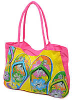 Женская яркая пляжная вместительная текстильная сумка Case 08s05m1327 розовая