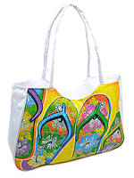 Женская яркая пляжная вместительная текстильная сумка Case 08s05m1327 белая