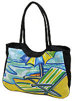Женская яркая пляжная вместительная текстильная сумка Case 08s05m1328 черная