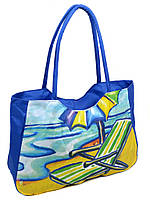 Женская яркая пляжная вместительная текстильная сумка Case 08s05m1328 синяя