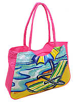 Женская яркая пляжная вместительная текстильная сумка Case 08s05m1328 розовая