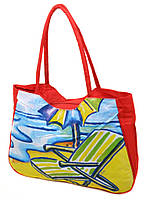 Женская яркая пляжная вместительная текстильная сумка Case 08s05m1328 красная