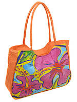 Женская яркая пляжная вместительная текстильная сумка Case 08s05m1330 оранжевая