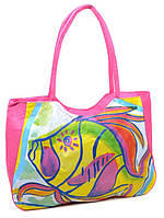 Женская яркая пляжная вместительная текстильная сумка Case 08s05m1329 светло-розовая