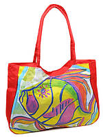 Женская яркая пляжная вместительная текстильная сумка Case 08s05m1329 красная