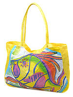 Женская яркая пляжная вместительная текстильная сумка Case 08s05m1329 желтая