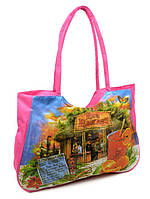Женская яркая пляжная вместительная текстильная сумка Case 08s05m1342 светло-розовая