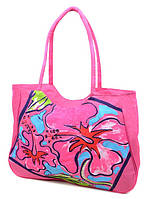 Женская яркая пляжная вместительная текстильная сумка Case 08s05m1353 светло-розовая