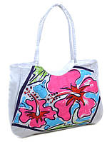 Женская яркая пляжная вместительная текстильная сумка Case 08s05m1353 белая