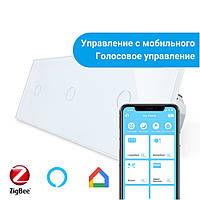 Сенсорний Wi-Fi вимикач Livolo ZigBee каналу 3 (1-1-1) білий скло (VL-C703Z-11) VL-C703Z-11 Сенсорний Wi-Fi вимикач Livolo ZigBee каналу 3 (1-1-1) білий скло (VL-C703Z-11)