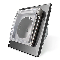 Розетка з кришкою IP44 Livolo сірий скло (VL-C7C1EUWF-15) VL-C7C1EUWF-15 Розетка з кришкою IP44 Livolo сірий скло (VL-C7C1EUWF-15)