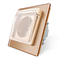 Розетка з кришкою IP44 Livolo золото скло (VL-C7C1EUWF-13) VL-C7C1EUWF-13 Розетка з кришкою IP44 Livolo золото скло (VL-C7C1EUWF-13)