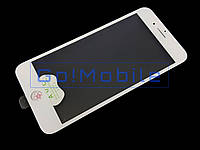 Стекло (для ремонта дисплея) для iPhone 7 Plus белое, с рамкой с OCA оригинал (Китай)